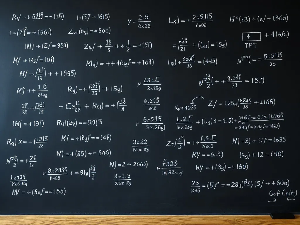 Blackboard filled with complex mathematical formulas for bac